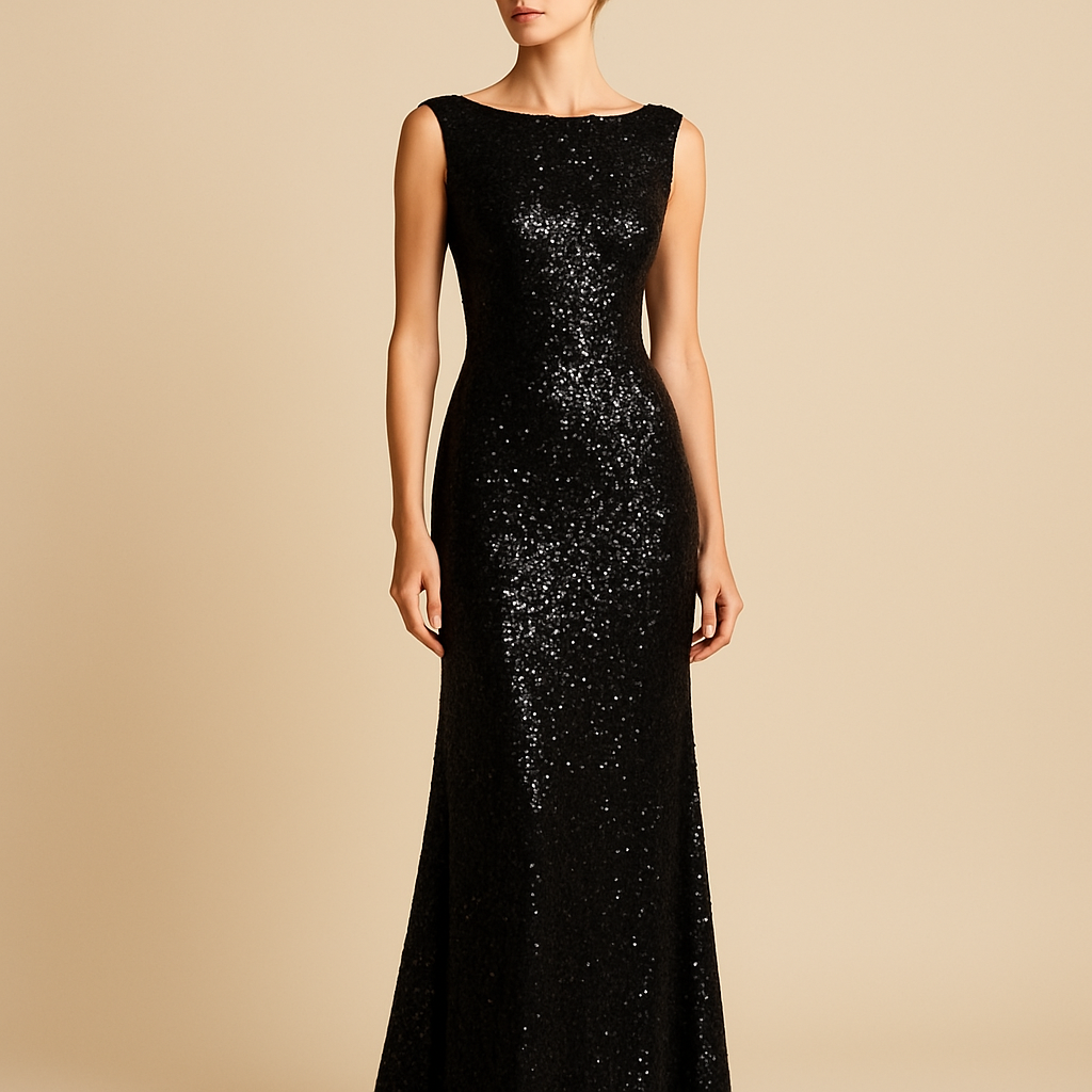 Black Sequin Gown by undefined