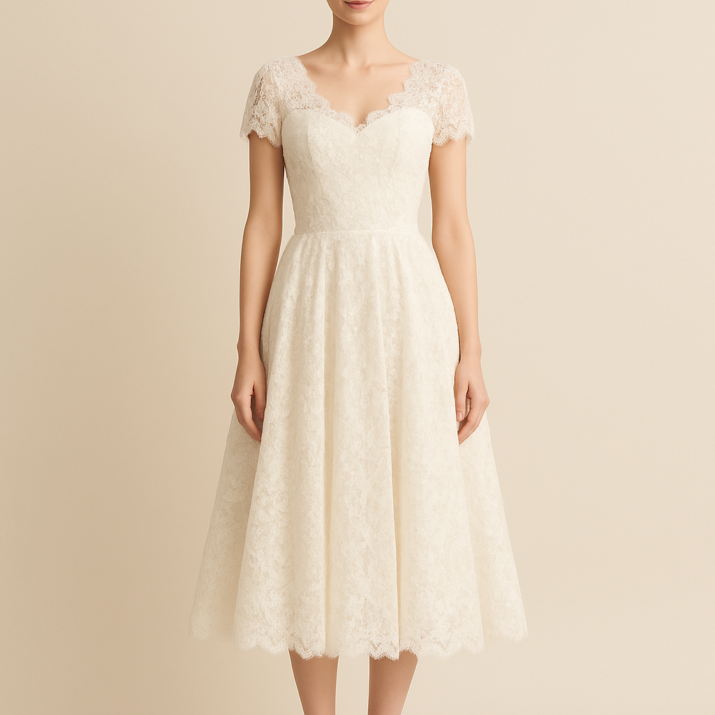 Ivory Lace Tea Dress by undefined
